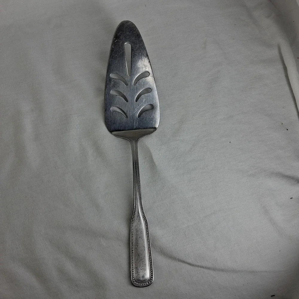 4 PCS Stainless By Salem Japan Beaded‎  Serving Fork, Spoon, Ladle, Cake Server